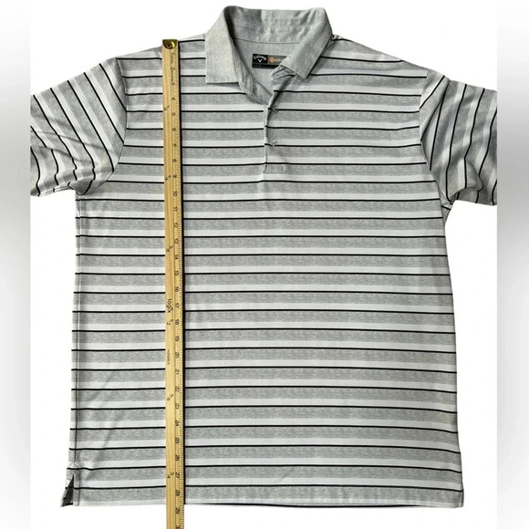 Callaway | Men’s Opti-Dri Polo in Grey Black & White Stripe, Size Large - Picture 5 of 5